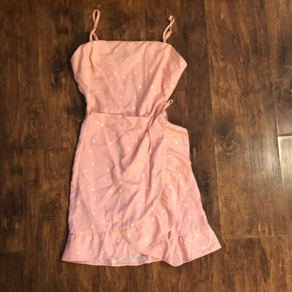 Cotton On Pink Floral Mini Wrap Front Dress
